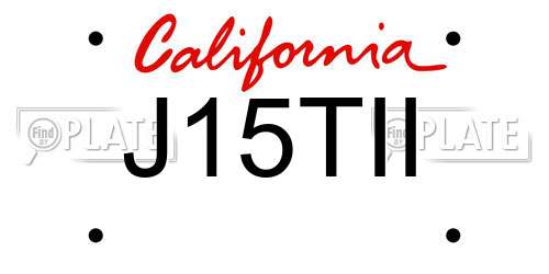 J15TII California License Plate