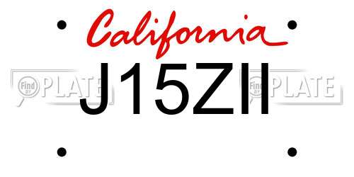 J15ZII California License Plate