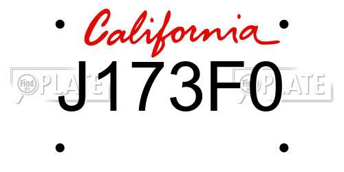 J173F0 California License Plate