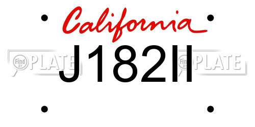 J182II California License Plate