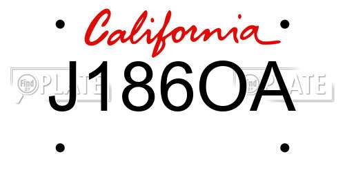 J186OA California License Plate