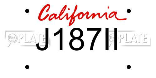 J187II California License Plate