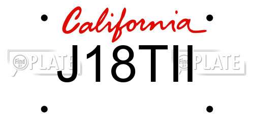 J18TII California License Plate