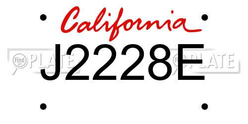 J2228E California License Plate
