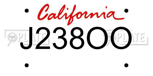 J238OO California License Plate