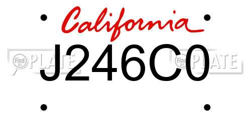 J246C0 California License Plate