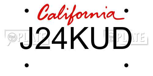 J24KUD California License Plate