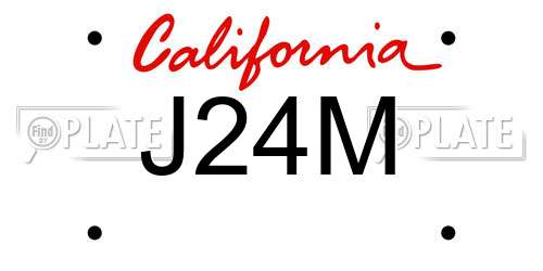 J24M California License Plate