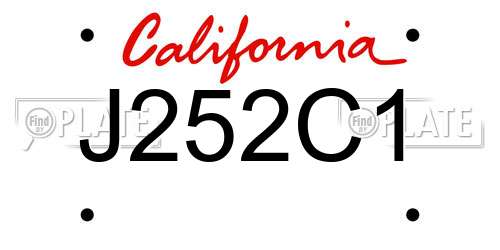 J252C1 California License Plate