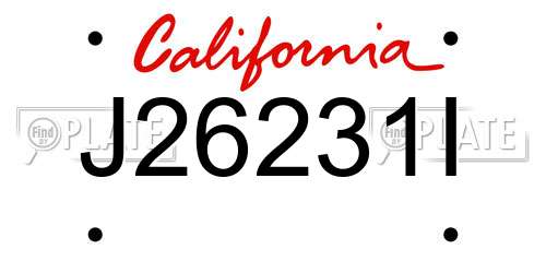 J26231I California License Plate