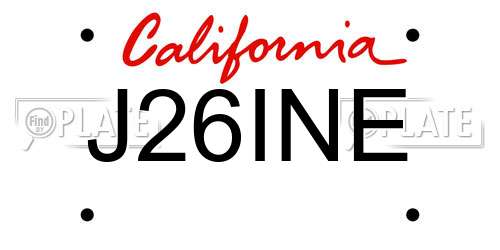 J26INE California License Plate