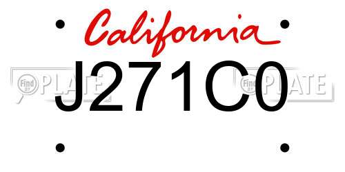 J271C0 California License Plate