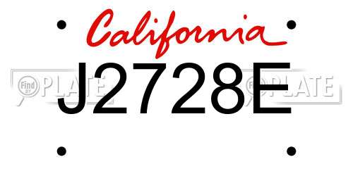 J2728E California License Plate