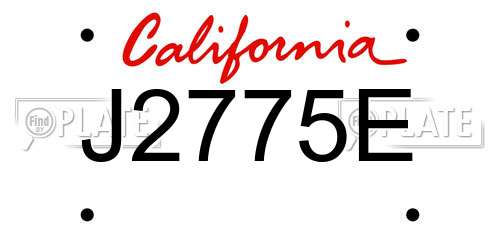 J2775E California License Plate