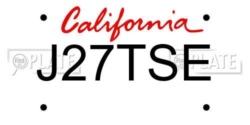 J27TSE California License Plate