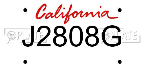 J2808G California License Plate