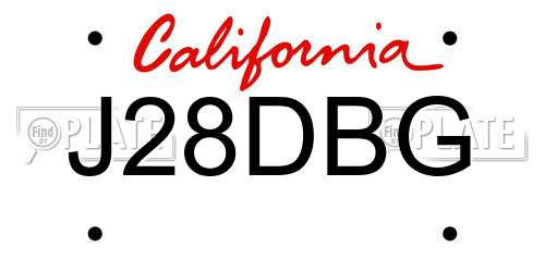 J28DBG California License Plate