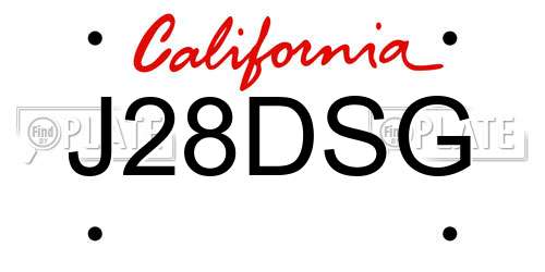 J28DSG California License Plate