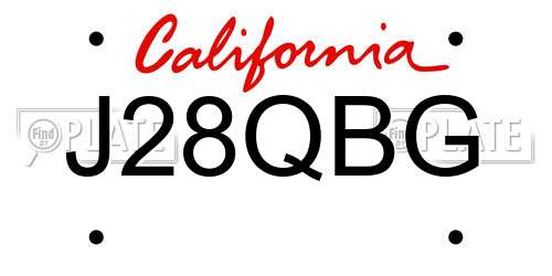 J28QBG California License Plate