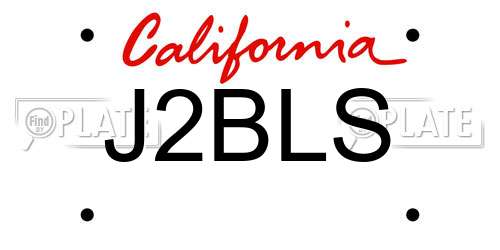 J2BLS California License Plate