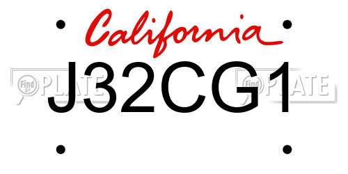 J32CG1 California License Plate