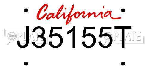 J35155T California License Plate