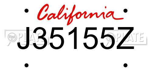J35155Z California License Plate