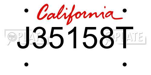 J35158T California License Plate