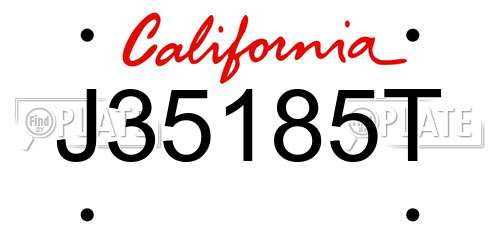 J35185T California License Plate
