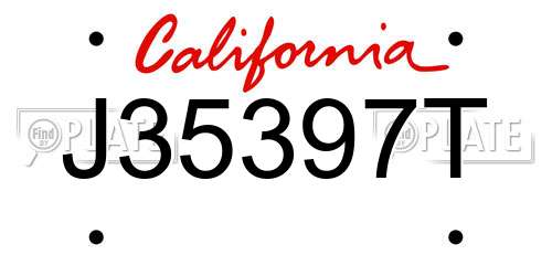 J35397T California License Plate