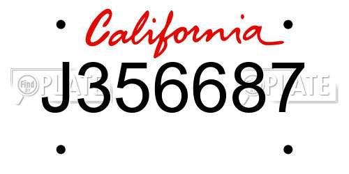 J356687 California License Plate