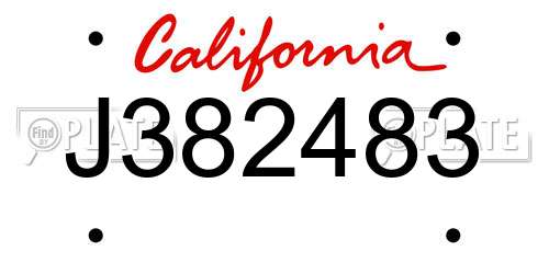 J382483 California License Plate