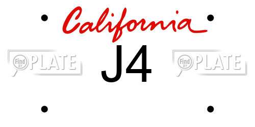 J4 California License Plate