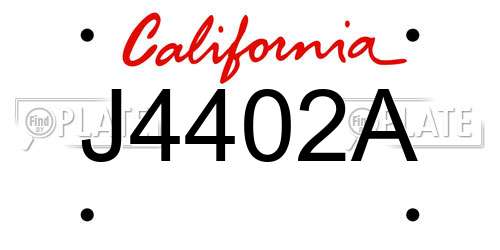 J4402A California License Plate