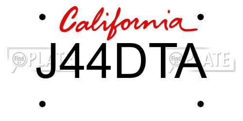 J44DTA California License Plate