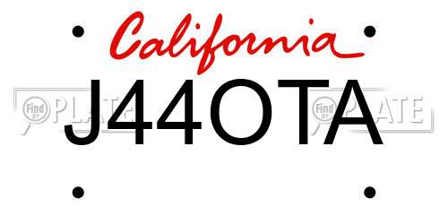 J44OTA California License Plate