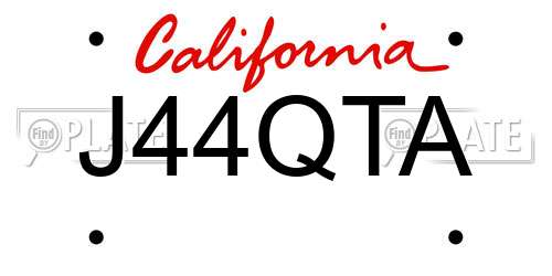 J44QTA California License Plate