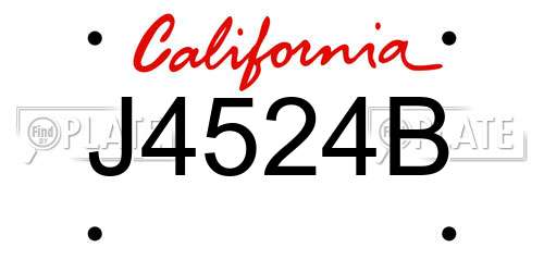 J4524B California License Plate