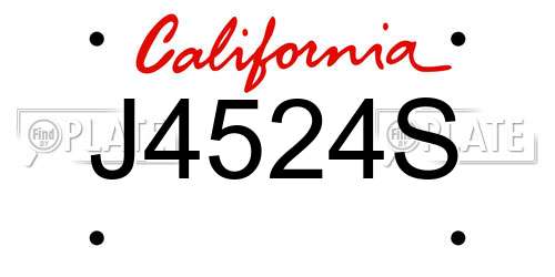 J4524S California License Plate