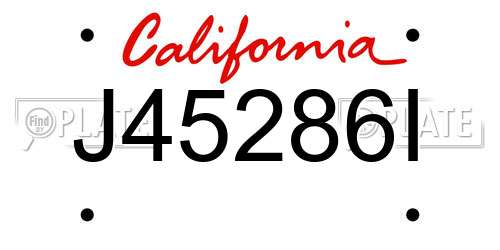 J45286I California License Plate