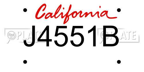 J4551B California License Plate