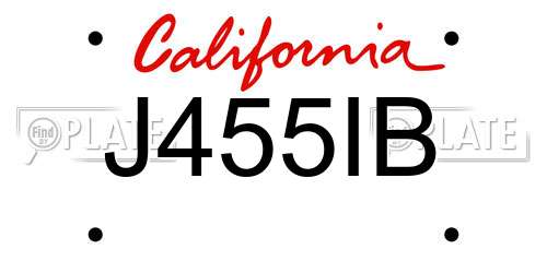 J455IB California License Plate