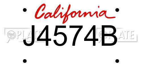 J4574B California License Plate