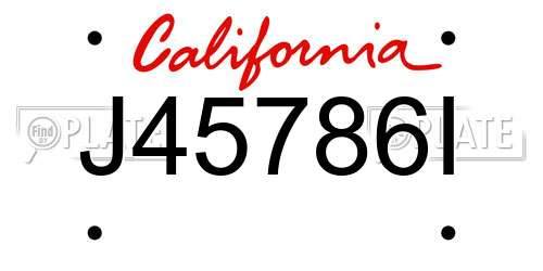 J45786I California License Plate