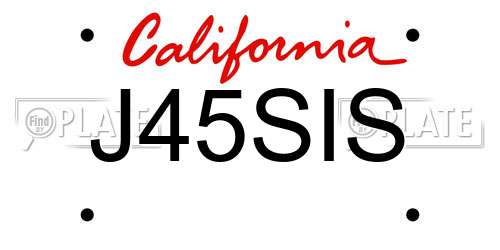 J45SIS California License Plate