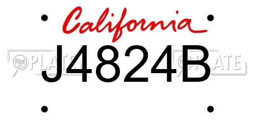 J4824B California License Plate