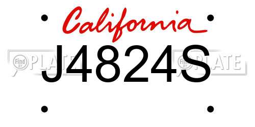 J4824S California License Plate