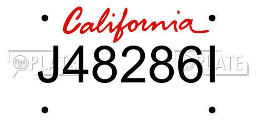 J48286I California License Plate