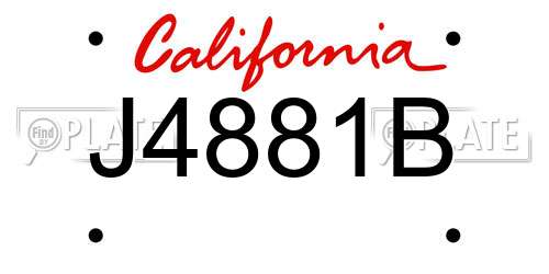J4881B California License Plate