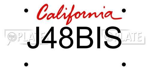 J48BIS California License Plate